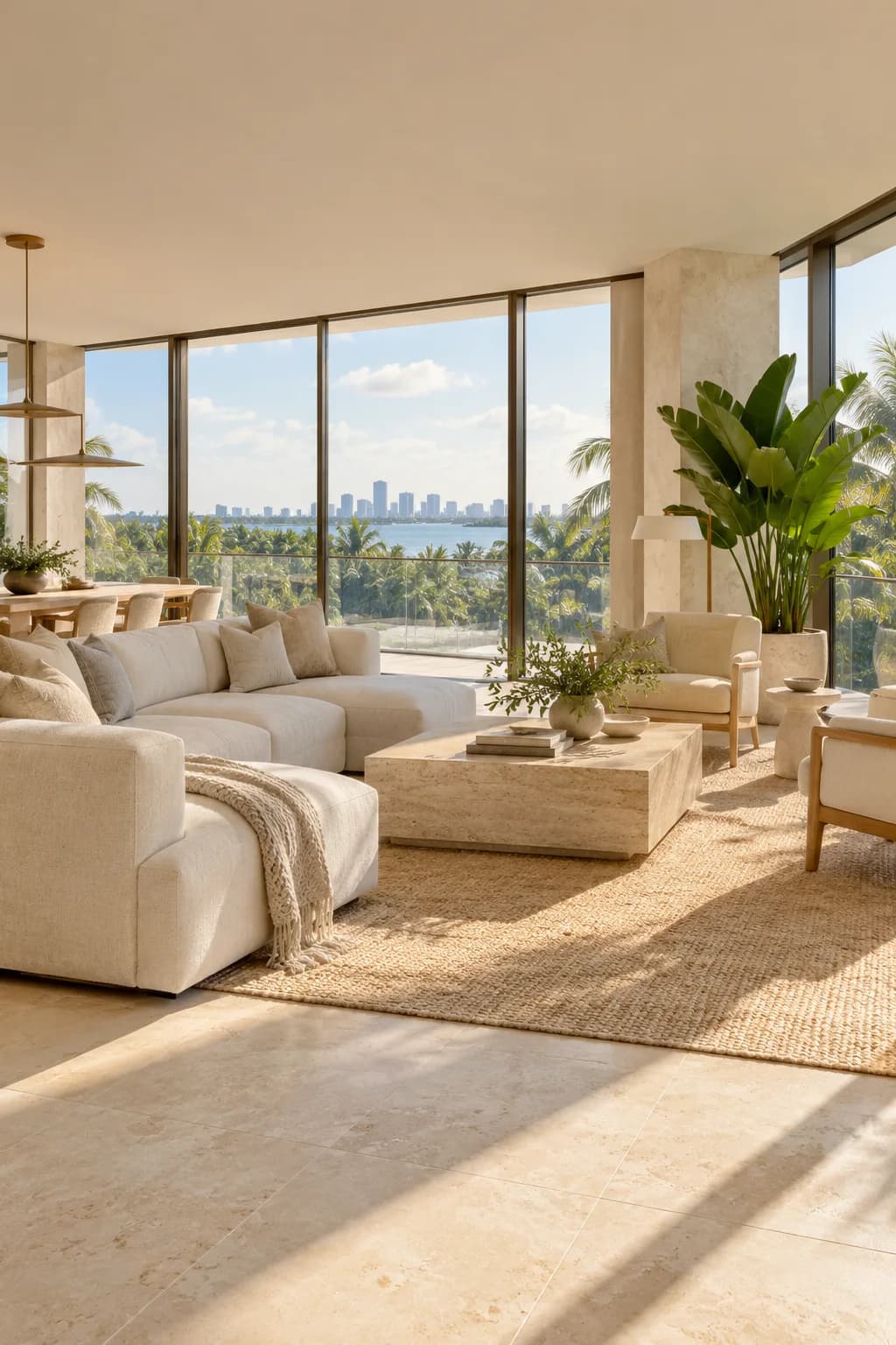 Sunlit residence interior